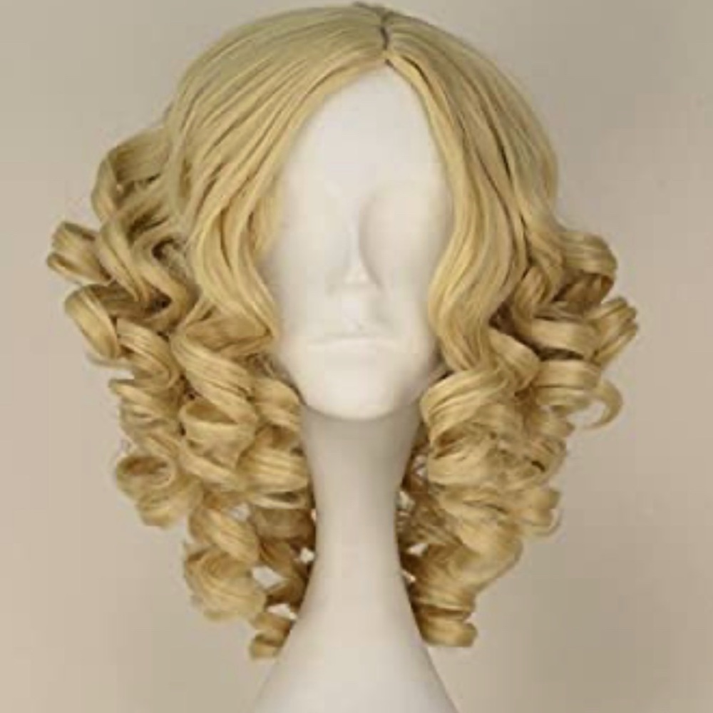 Short Curly Blonde Hair Costume Wig